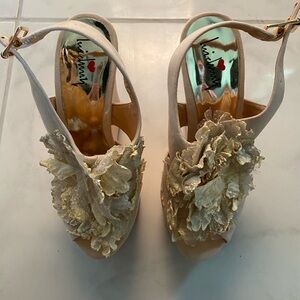Flower Suede Wedges